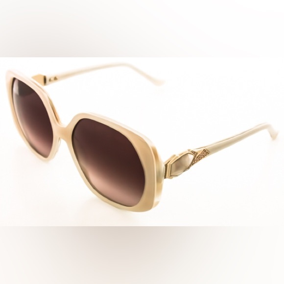NWOC Judith Leiber Opal Cream Ivory Jeweled Sunglasses main image 7
